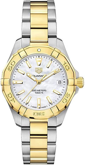 Buy Shop Tag Heuer Aquaracer Mother of Pearl Dial Two Tone Steel Strap Watch for Women - WBD1320.BB0320 USA Online