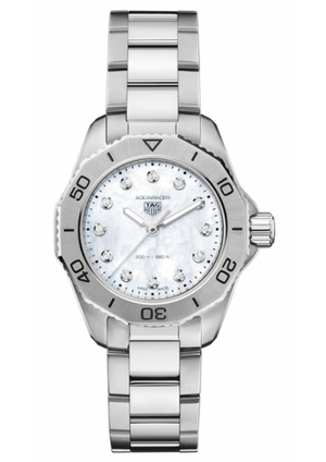 Buy Shop Tag Heuer Aquaracer Professional 200 Quartz Diamond Mother of Pearl Dial Silver Steel Strap Watch for Women - WBP1416.BA0622 USA Online