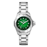 Buy Shop Tag Heuer Aquaracer Professional 200 Automatic Diamond Green Dial Silver Steel Strap Watch for Women - WBP2415.BA0622 USA Online
