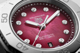 Buy Shop Tag Heuer Aquaracer Professional 200 Automatic Diamond Ruby Red Dial Silver Steel Strap Watch for Women - WBP2414.BA0622 USA Online