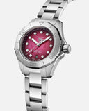 Buy Shop Tag Heuer Aquaracer Professional 200 Automatic Diamond Ruby Red Dial Silver Steel Strap Watch for Women - WBP2414.BA0622 USA Online