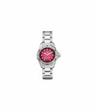 Buy Shop Tag Heuer Aquaracer Professional 200 Automatic Diamond Ruby Red Dial Silver Steel Strap Watch for Women - WBP2414.BA0622 USA Online