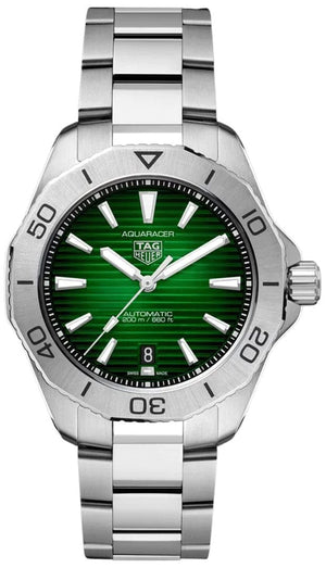 Buy Shop Tag Heuer Aquaracer Professional 200 Automatic Green Dial Silver Steel Strap Watch for Men - WBP2115.BA0627 USA Online