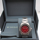 Buy Shop Tag Heuer Aquaracer Professional 200 Automatic Red Dial Silver Steel Strap Watch for Men - WBP2114.BA0627 USA Online