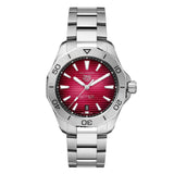 Buy Shop Tag Heuer Aquaracer Professional 200 Automatic Red Dial Silver Steel Strap Watch for Men - WBP2114.BA0627 USA Online