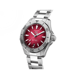 Buy Shop Tag Heuer Aquaracer Professional 200 Automatic Red Dial Silver Steel Strap Watch for Men - WBP2114.BA0627 USA Online
