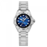 Buy Shop Tag Heuer Aquaracer Professional 200 Automatic Diamond Blue Dial Silver Steel Strap Watch for Women - WBP2411.BA0622 USA Online