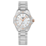 Buy Shop Tag Heuer Aquaracer Professional 200 Quartz Diamonds White Dial Silver Steel Strap Watch for Women - WBP1450.BA0622 USA Online