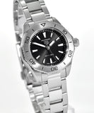 Buy Shop Tag Heuer Aquaracer Professional 200 Quartz Black Dial Silver Steel Strap Watch for Women - WBP1410.BA0622 USA Online
