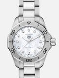 Buy Shop Tag Heuer Aquaracer Professional 200 Quartz Diamond Mother of Pearl Dial Silver Steel Strap Watch for Women - WBP1416.BA0622 USA Online
