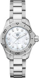 Buy Shop Tag Heuer Aquaracer Professional 200 Quartz Diamond Mother of Pearl Dial Silver Steel Strap Watch for Women - WBP1416.BA0622 USA Online