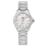 Buy Shop Tag Heuer Aquaracer Professional 200 Quartz Diamonds White Dial Silver Steel Strap Watch for Women - WBP1450.BA0622 USA Online