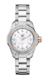 Buy Shop Tag Heuer Aquaracer Professional 200 Quartz Diamonds White Dial Silver Steel Strap Watch for Women - WBP1450.BA0622 USA Online