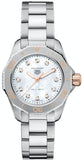 Buy Shop Tag Heuer Aquaracer Professional 200 Quartz Diamonds White Dial Silver Steel Strap Watch for Women - WBP1450.BA0622 USA Online