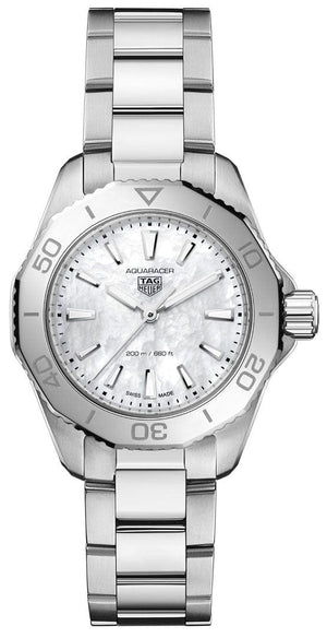 Buy Shop Tag Heuer Aquaracer Professional 200 Quartz Mother of Pearl Dial Silver Steel Strap Watch for Women - WBP1418.BA0622 USA Online