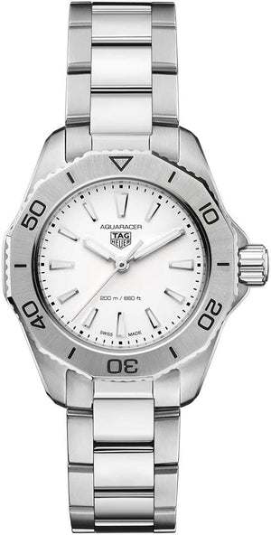 Buy Shop Tag Heuer Aquaracer Professional 200 Quartz White Dial Silver Steel Strap Watch for Women - WBP1411.BA0622 USA Online