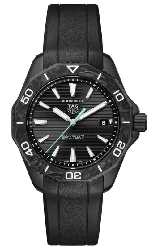 Buy Shop Tag Heuer Aquaracer Professional 200 Solargraph Quartz Black Dial Black Rubber Strap Watch for Men - WBP1112.FT6199 USA Online