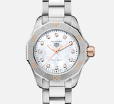 Buy Shop Tag Heuer Aquaracer Professional 200 Quartz Diamonds White Dial Silver Steel Strap Watch for Women - WBP1450.BA0622 USA Online