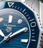 Buy Shop Tag Heuer Aquaracer Professional 300 Automatic Diamonds Blue Dial Silver Steel Strap Watch for Women - WBP231B.BA0618 USA Online