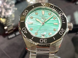 Buy Shop Tag Heuer Aquaracer Professional 300 Automatic Diamonds Green Dial Silver Steel Strap Watch for Women - WBP231K.BA0618 USA Online