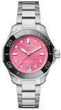 Buy Shop Tag Heuer Aquaracer Professional 300 Automatic Diamonds Pink Dial Silver Steel Strap Watch for Women - WBP231J.BA0618 USA Online