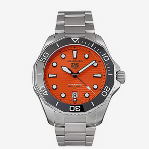 Buy Shop Tag Heuer Aquaracer Professional 300 Diver Automatic Orange Dial Silver Steel Strap Watch for Men - WBP201F.BA0632 USA Online