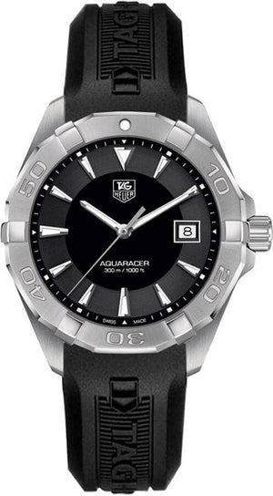 Buy Shop Tag Heuer Aquaracer Quartz Black Dial Black Rubber Strap Watch for Men - WAY1110.FT8021 USA Online