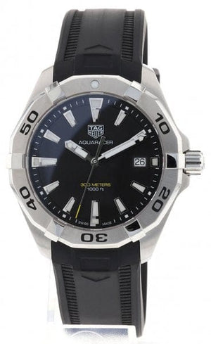 Buy Shop Tag Heuer Aquaracer Quartz Black Dial Black Rubber Strap Watch for Men - WBD1110.FT8021 USA Online