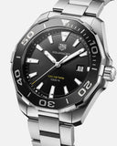 Buy Shop Tag Heuer Aquaracer Quartz Black Dial Silver Steel Strap Watch for Men - WAY101A.BA0746 USA Online