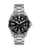 Buy Shop Tag Heuer Aquaracer Quartz Black Dial Silver Steel Strap Watch for Men - WAY101A.BA0746 USA Online