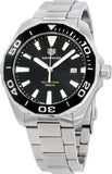 Buy Shop Tag Heuer Aquaracer Quartz Black Dial Silver Steel Strap Watch for Men - WAY101A.BA0746 USA Online