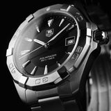 Buy Shop Tag Heuer Aquaracer Quartz Black Dial Silver Steel Strap Watch for Men - WAY1110.BA0928 USA Online