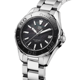 Buy Shop Tag Heuer Aquaracer Quartz Black Dial Silver Steel Strap Watch for Women - WAY131K.BA0748 USA Online