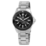 Buy Shop Tag Heuer Aquaracer Quartz Black Dial Silver Steel Strap Watch for Women - WAY131K.BA0748 USA Online