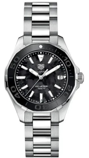 Buy Shop Tag Heuer Aquaracer Quartz Black Dial Silver Steel Strap Watch for Women - WAY131K.BA0748 USA Online