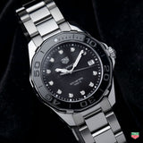 Buy Shop Tag Heuer Aquaracer Quartz Black Dial Silver Steel Strap Watch for Women - WAY131M.BA0748 USA Online