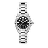 Buy Shop Tag Heuer Aquaracer Quartz Black Dial Silver Steel Strap Watch for Women - WBD1410.BA0741 USA Online