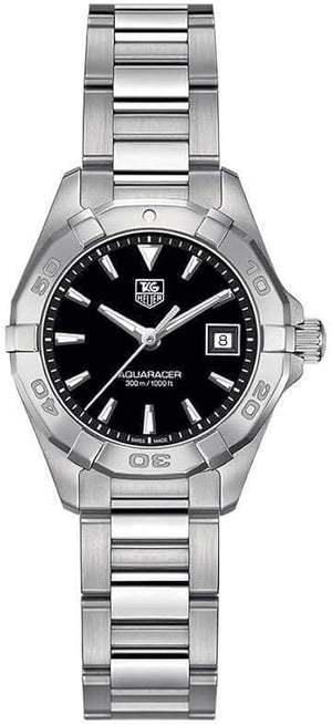 Buy Shop Tag Heuer Aquaracer Quartz Black Dial Silver Steel Strap Watch for Women - WBD1410.BA0741 USA Online