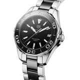 Buy Shop Tag Heuer Aquaracer Quartz Black Dial Two Tone Steel Strap Watch for Men - WAY131A.BA0913 USA Online