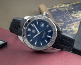 Buy Shop Tag Heuer Aquaracer Quartz Blue Dial Black Rubber Strap Watch for Men - WAY1112.FT8021 USA Online