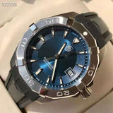 Buy Shop Tag Heuer Aquaracer Quartz Blue Dial Black Rubber Strap Watch for Men - WAY1112.FT8021 USA Online
