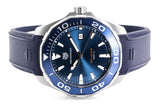Buy Shop Tag Heuer Aquaracer Quartz Blue Dial Blue Rubber Strap Watch for Men - WAY101C.FT6153 USA Online