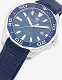 Buy Shop Tag Heuer Aquaracer Quartz Blue Dial Blue Rubber Strap Watch for Men - WAY101C.FT6153 USA Online