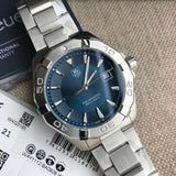Buy Shop Tag Heuer Aquaracer Quartz Blue Dial Silver Steel Strap Watch for Men - WAY1112.BA0928 USA Online