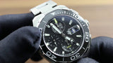 Buy Shop Tag Heuer Aquaracer Quartz Chronograph Black Dial Silver Steel Strap Watch for Men - CAY111A.BA0927 USA Online