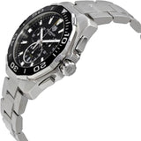 Buy Shop Tag Heuer Aquaracer Quartz Chronograph Black Dial Silver Steel Strap Watch for Men - CAY111A.BA0927 USA Online