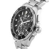 Buy Shop Tag Heuer Aquaracer Quartz Chronograph Black Dial Silver Steel Strap Watch for Men - CAY111A.BA0927 USA Online