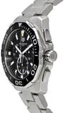 Buy Shop Tag Heuer Aquaracer Quartz Chronograph Black Dial Silver Steel Strap Watch for Men - CAY111A.BA0927 USA Online