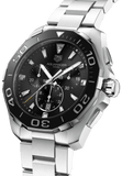 Buy Shop Tag Heuer Aquaracer Quartz Chronograph Black Dial Silver Steel Strap Watch for Men - CAY111A.BA0927 USA Online