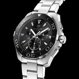 Buy Shop Tag Heuer Aquaracer Quartz Chronograph Black Dial Silver Steel Strap Watch for Men - CAY111A.BA0927 USA Online